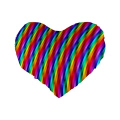 Psychedelic Rainbow Glitter Stripes Standard 16  Premium Flano Heart Shape Cushion  from ArtsNow.com Back