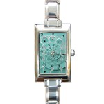 Retro Vintage Turquoise Rotary Dial Spiral Droste Rectangle Italian Charm Watch