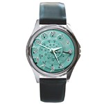 Retro Vintage Turquoise Rotary Dial Spiral Droste Round Metal Watch