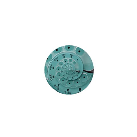 Retro Vintage Turquoise Rotary Dial Spiral Droste 1  Mini Button from ArtsNow.com Front