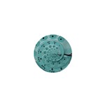 Retro Vintage Turquoise Rotary Dial Spiral Droste 1  Mini Button