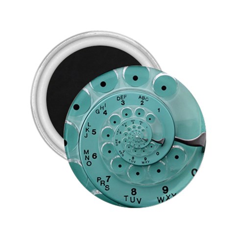 Retro Vintage Turquoise Rotary Dial Spiral Droste 2.25  Magnet from ArtsNow.com Front