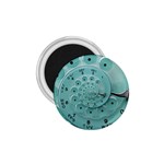 Retro Vintage Turquoise Rotary Dial Spiral Droste 1.75  Magnet