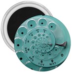 Retro Vintage Turquoise Rotary Dial Spiral Droste 3  Magnet