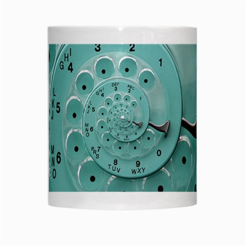 Retro Vintage Turquoise Rotary Dial Spiral Droste White Mug from ArtsNow.com Center