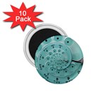 Retro Vintage Turquoise Rotary Dial Spiral Droste 1.75  Magnet (10 pack) 