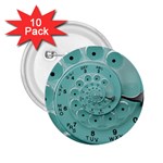 Retro Vintage Turquoise Rotary Dial Spiral Droste 2.25  Button (10 pack)