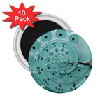 Retro Vintage Turquoise Rotary Dial Spiral Droste 2.25  Magnet (10 pack)