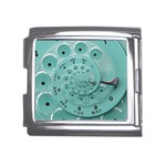 Retro Vintage Turquoise Rotary Dial Spiral Droste Mega Link Italian Charm (18mm)