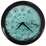 Retro Vintage Turquoise Rotary Dial Spiral Droste Wall Clock (Black)