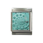 Retro Vintage Turquoise Rotary Dial Spiral Droste Italian Charm (13mm)