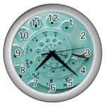 Retro Vintage Turquoise Rotary Dial Spiral Droste Wall Clock (Silver)