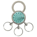 Retro Vintage Turquoise Rotary Dial Spiral Droste 3-Ring Key Chain