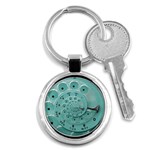 Retro Vintage Turquoise Rotary Dial Spiral Droste Key Chain (Round)