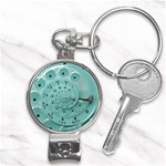 Retro Vintage Turquoise Rotary Dial Spiral Droste Nail Clippers Key Chain