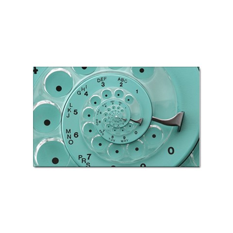 Retro Vintage Turquoise Rotary Dial Spiral Droste Sticker (Rectangular) from ArtsNow.com Front