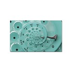 Retro Vintage Turquoise Rotary Dial Spiral Droste Sticker (Rectangular)