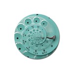 Retro Vintage Turquoise Rotary Dial Spiral Droste Magnet 3  (Round)