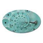 Retro Vintage Turquoise Rotary Dial Spiral Droste Magnet (Oval)