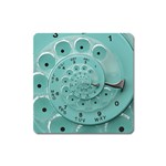 Retro Vintage Turquoise Rotary Dial Spiral Droste Magnet (Square)