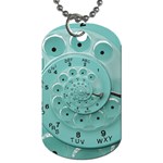 Retro Vintage Turquoise Rotary Dial Spiral Droste Dog Tag (One Side)