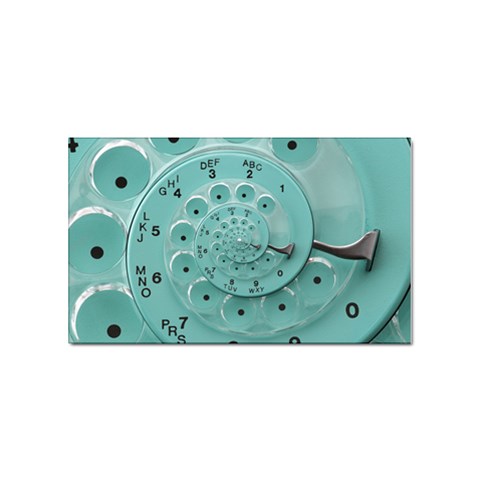 Retro Vintage Turquoise Rotary Dial Spiral Droste Sticker Rectangular (100 pack) from ArtsNow.com Front