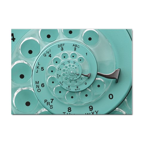 Retro Vintage Turquoise Rotary Dial Spiral Droste Sticker A4 (100 pack) from ArtsNow.com Front