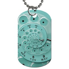 Retro Vintage Turquoise Rotary Dial Spiral Droste Dog Tag (Two Sides) from ArtsNow.com Front