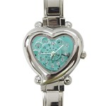 Retro Vintage Turquoise Rotary Dial Spiral Droste Heart Italian Charm Watch