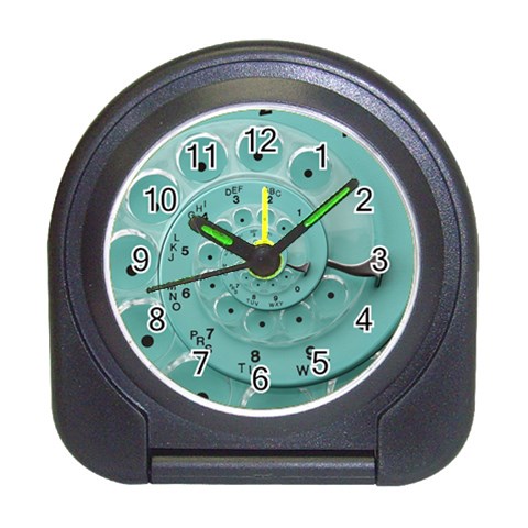 Retro Vintage Turquoise Rotary Dial Spiral Droste Travel Alarm Clock from ArtsNow.com Front