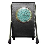 Retro Vintage Turquoise Rotary Dial Spiral Droste Pen Holder Desk Clock