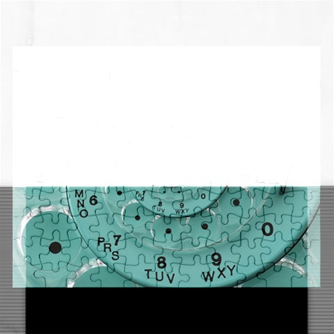 Retro Vintage Turquoise Rotary Dial Spiral Droste Jigsaw Puzzle (Rectangular) from ArtsNow.com Front