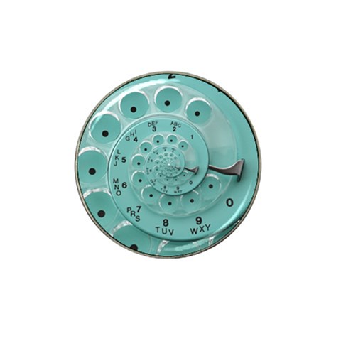 Retro Vintage Turquoise Rotary Dial Spiral Droste Hat Clip Ball Marker from ArtsNow.com Front