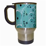 Retro Vintage Turquoise Rotary Dial Spiral Droste Travel Mug (White)