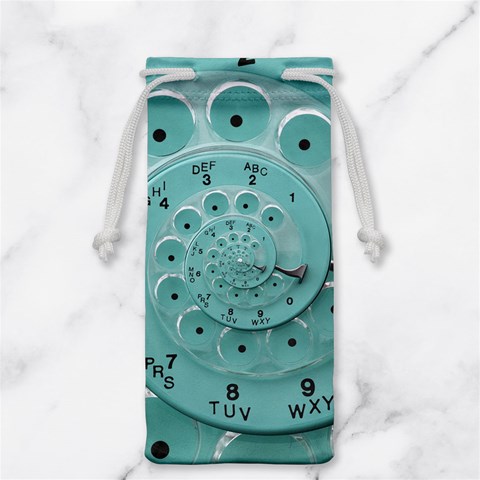 Retro Vintage Turquoise Rotary Dial Spiral Droste Jewelry Bag from ArtsNow.com Front