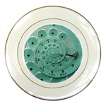 Retro Vintage Turquoise Rotary Dial Spiral Droste Porcelain Plate