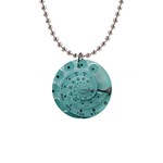 Retro Vintage Turquoise Rotary Dial Spiral Droste 1  Button Necklace