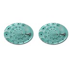 Retro Vintage Turquoise Rotary Dial Spiral Droste Cufflinks (Oval)