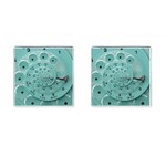 Retro Vintage Turquoise Rotary Dial Spiral Droste Cufflinks (Square)