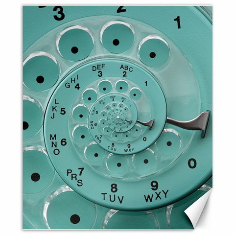 Retro Vintage Turquoise Rotary Dial Spiral Droste Canvas 8  x 10  from ArtsNow.com 8.15 x9.66  Canvas - 1