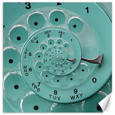 Retro Vintage Turquoise Rotary Dial Spiral Droste Canvas 12  x 12  from ArtsNow.com 11.4 x11.56  Canvas - 1