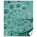 Retro Vintage Turquoise Rotary Dial Spiral Droste Canvas 16  x 20 