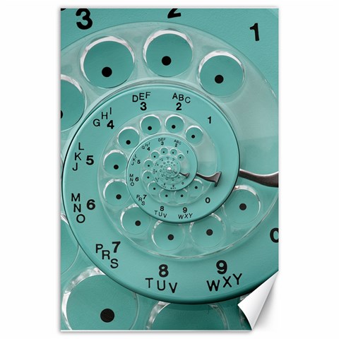 Retro Vintage Turquoise Rotary Dial Spiral Droste Canvas 24  x 36  from ArtsNow.com 23.35 x34.74  Canvas - 1