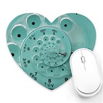 Retro Vintage Turquoise Rotary Dial Spiral Droste Heart Mousepad