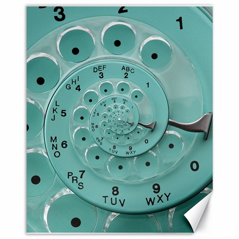 Retro Vintage Turquoise Rotary Dial Spiral Droste Canvas 11  x 14  from ArtsNow.com 10.95 x13.48  Canvas - 1