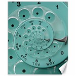 Retro Vintage Turquoise Rotary Dial Spiral Droste Canvas 11  x 14 