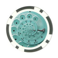 Retro Vintage Turquoise Rotary Dial Spiral Droste Poker Chip Card Guard from ArtsNow.com Front