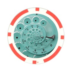 Retro Vintage Turquoise Rotary Dial Spiral Droste Poker Chip Card Guard from ArtsNow.com Front