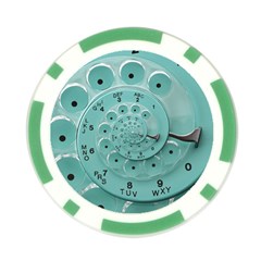 Retro Vintage Turquoise Rotary Dial Spiral Droste Poker Chip Card Guard from ArtsNow.com Front