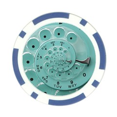 Retro Vintage Turquoise Rotary Dial Spiral Droste Poker Chip Card Guard from ArtsNow.com Front